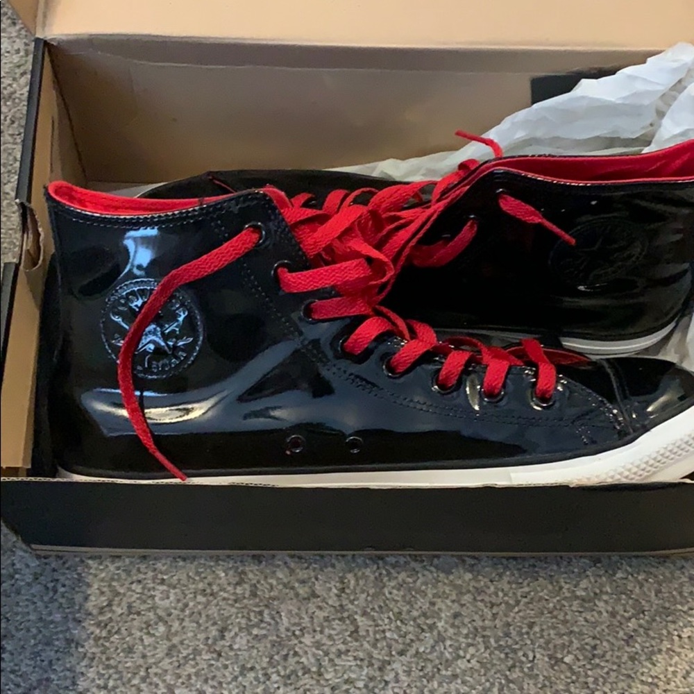 Converse patent leather high tops